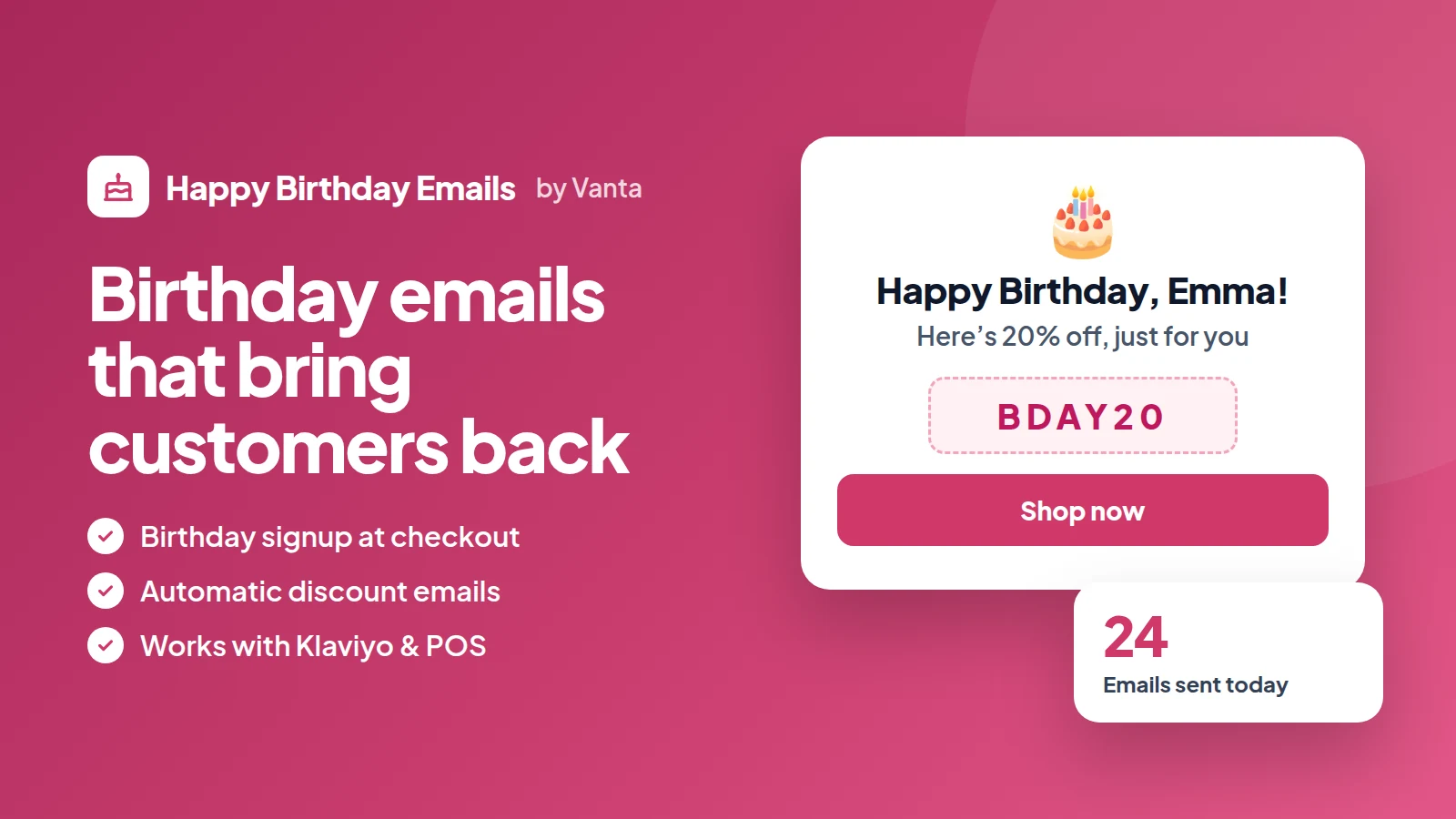 Happy Birthday Emails by Vanta preview
