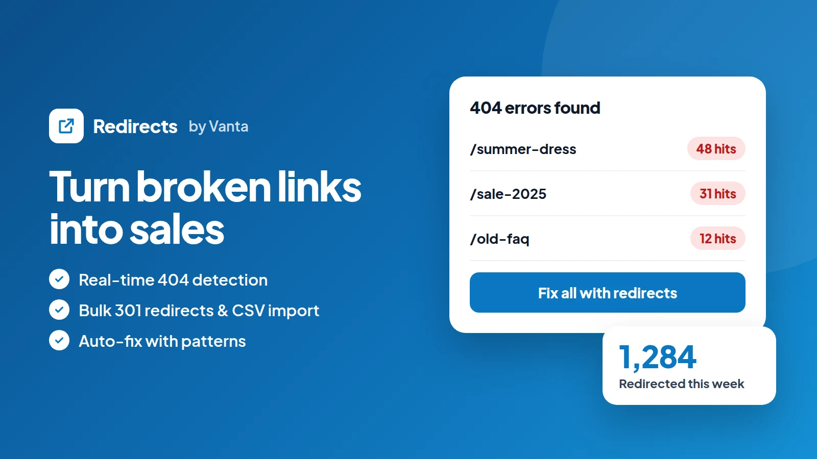 Redirects by Vanta preview
